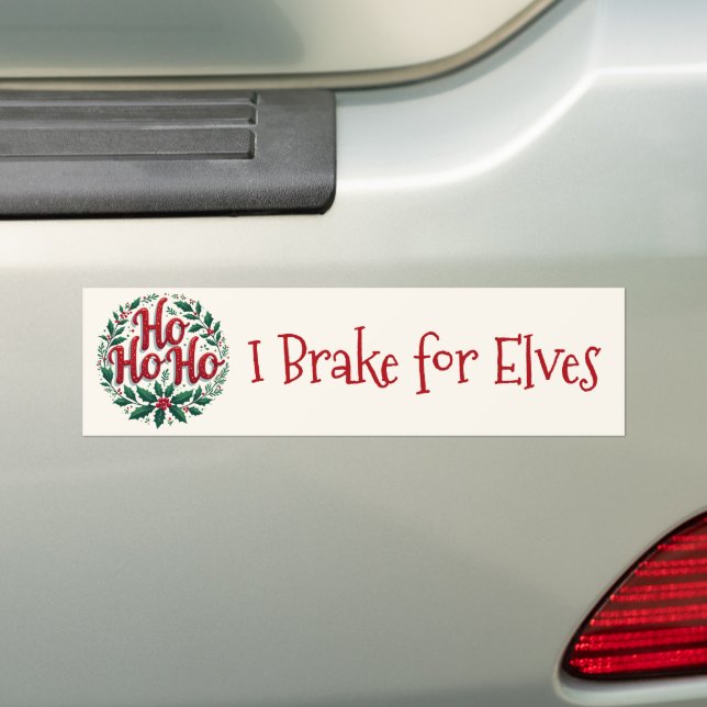 Ho Ho Ho Christmas Wreath Typography Design Autoaufkleber (Auf Auto)