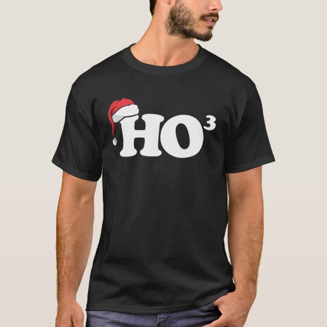 Ho Ho Ho Cubed  Christmas Santa Claus T-Shirt (Vorderseite)