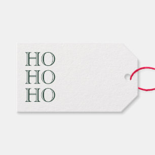 Ho Ho Ho dunkelgrün weiß weißen Blanko modernen We Geschenkanhänger