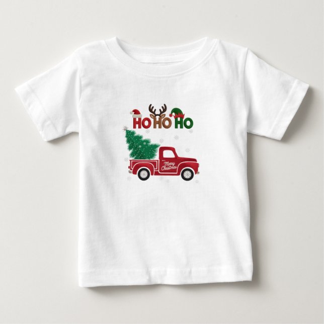 Ho-Ho-Ho Elegant Soft Merry Christmas Party Baby T-shirt (Vorderseite)