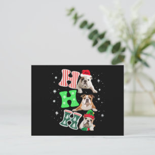 Ho Ho Ho English Bulldog Santa Rentier Weihnachten
