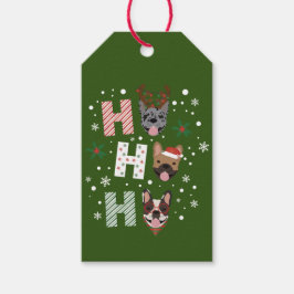 Ho Ho Ho French Bulldog Frohe Weihnachten Geschenkanhänger