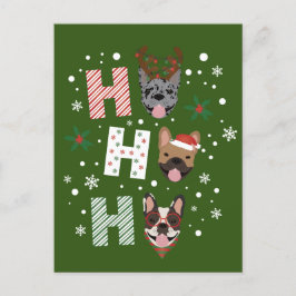 Ho Ho Ho French Bulldog Frohe Weihnachten Postkarte