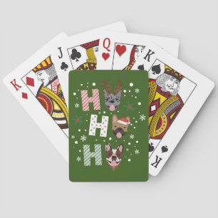 Ho Ho Ho French Bulldog Frohe Weihnachten Spielkarten