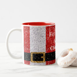 Ho Ho Ho Frohe Weihnachten! Glittery Santa Anzug Zweifarbige Tasse