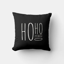 HO HO HO Frohe Weihnachten im schwarzen Farmhouse- Kissen