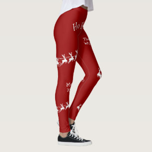 Ho Ho Ho Frohe Weihnachten mit Weihnachten, Rot Leggings