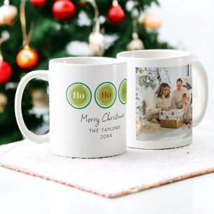 Ho Ho Ho Frohe Weihnachten Modernes Foto und Text Kaffeetasse