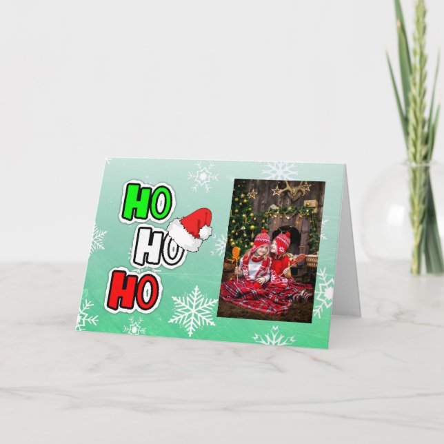 Ho HO HO Frohe Weihnachten Personalisierte Custom  Karte (Vorderseite)
