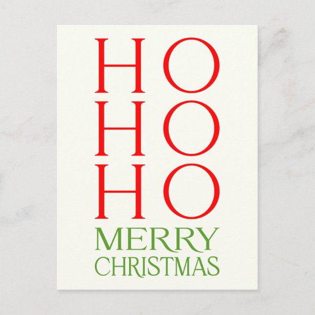 Ho Ho Ho Frohe Weihnachten Postkarte (Vorderseite)