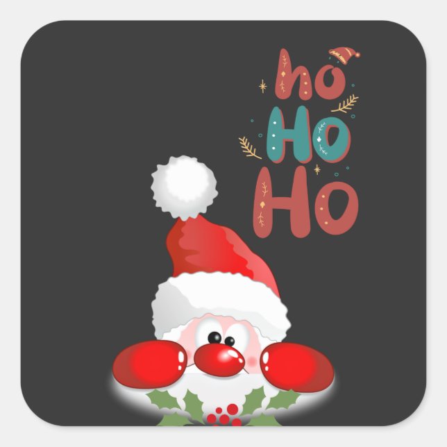 Ho, ho, ho! Frohe Weihnachten Quadratischer Aufkleber (Vorderseite)