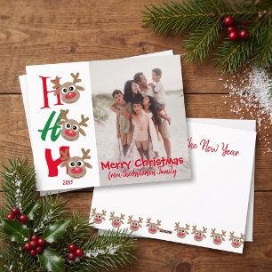 Ho Ho Ho Frohe Weihnachten Rentier Familienfoto