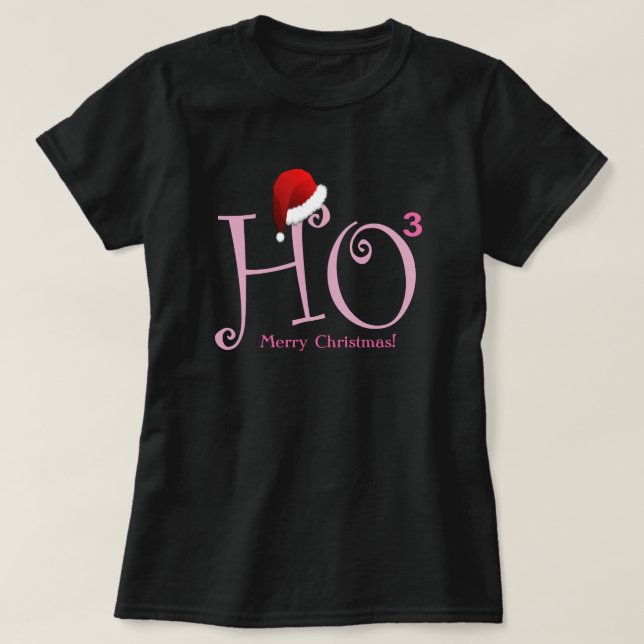 Ho Ho Ho!  Frohe Weihnachten! - Rosa T-Shirt (Design vorne)