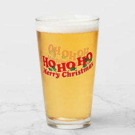 Ho Ho Ho Frohe Weihnachten rot grün mit heilig Glas