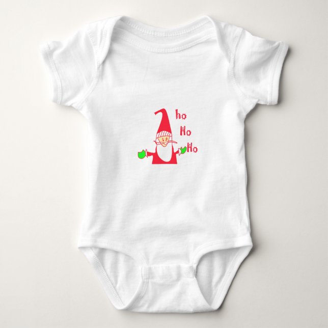 Ho Ho Ho Frohe Weihnachten von Santa.png Baby Strampler (Vorderseite)