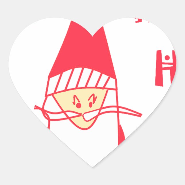 Ho Ho Ho Frohe Weihnachten von Santa.png Herz-Aufkleber (Vorderseite)