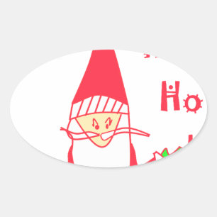 Ho Ho Ho Frohe Weihnachten von Santa.png Ovaler Aufkleber