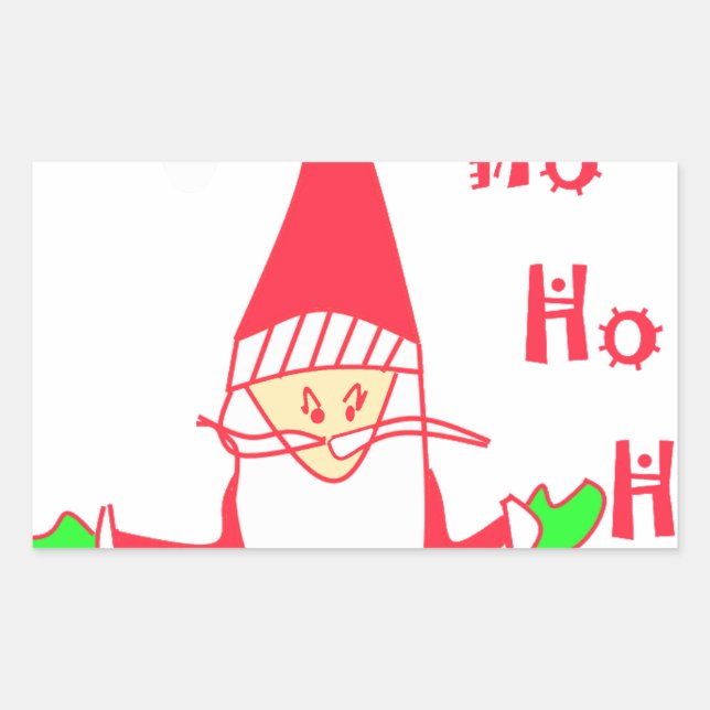 Ho Ho Ho Frohe Weihnachten von Santa.png Rechteckiger Aufkleber (Vorderseite)