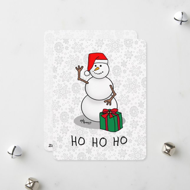 Ho Ho Ho Frohe Weihnachten Weihnachtsmann Niedlich (Vorderseite/Rückseite Beispiel)