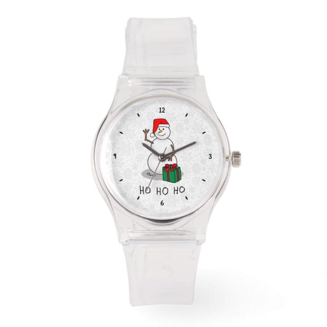 Ho Ho Ho Frohe Weihnachten Weihnachtsmann Niedlich Armbanduhr (Vorderseite)