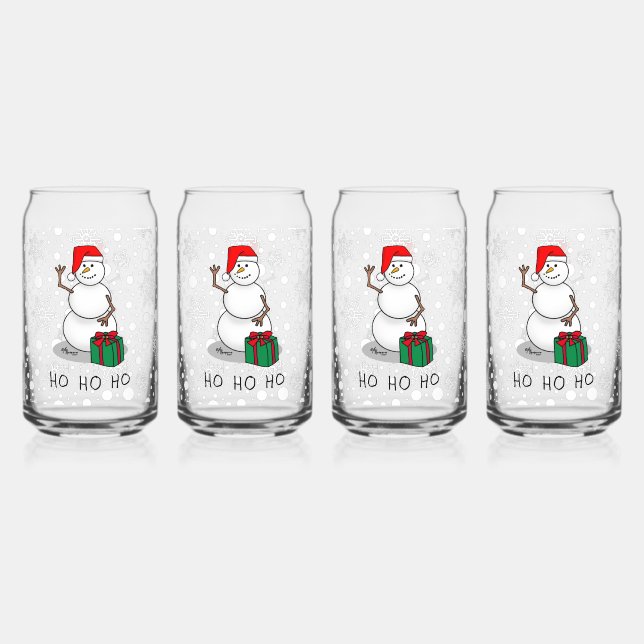 Ho Ho Ho Frohe Weihnachten Weihnachtsmann Niedlich Dosenglas (Vorderseite)