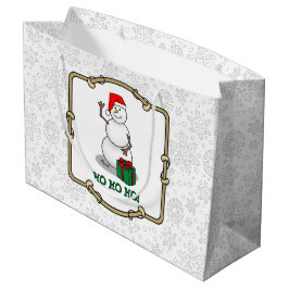 Ho Ho Ho Frohe Weihnachten Weihnachtsmann Niedlich Große Geschenktüte