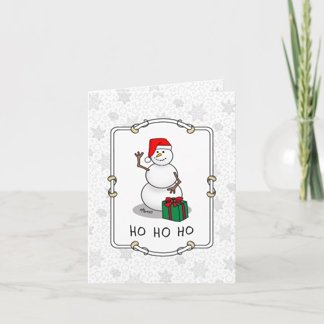 Ho Ho Ho Frohe Weihnachten Weihnachtsmann Niedlich Karte (Vorderseite)