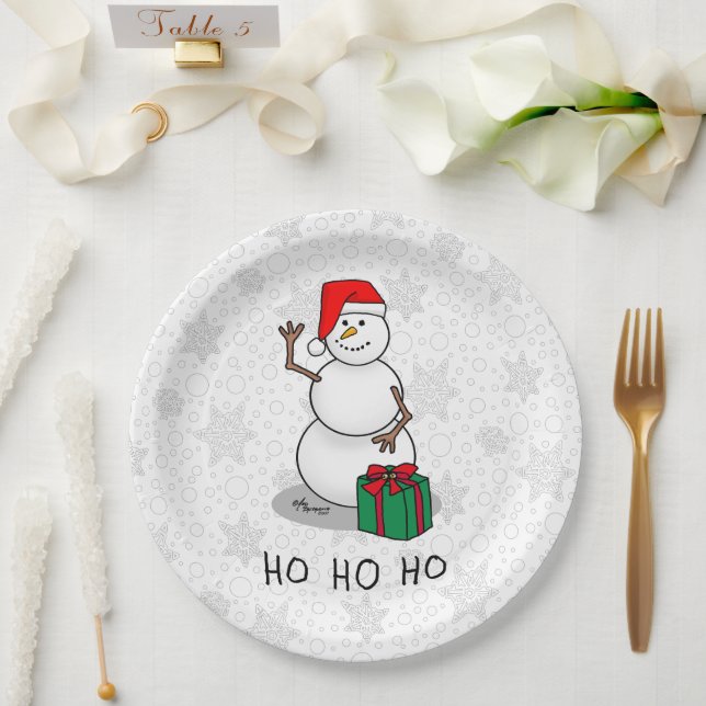 Ho Ho Ho Frohe Weihnachten Weihnachtsmann Niedlich Pappteller (Hochzeit)