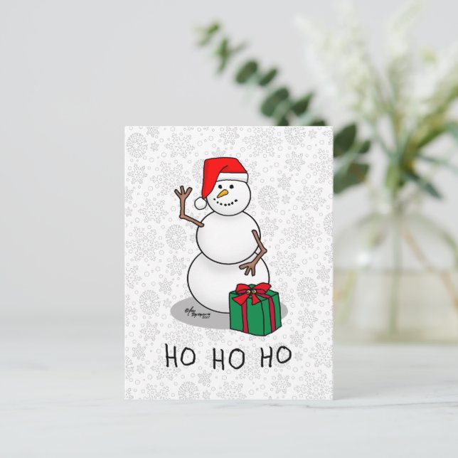 Ho Ho Ho Frohe Weihnachten Weihnachtsmann Niedlich Postkarte (Stehend Vorderseite)