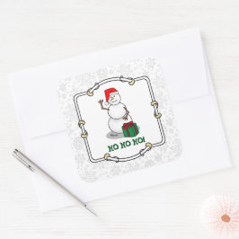 Ho Ho Ho Frohe Weihnachten Weihnachtsmann Niedlich Quadratischer Aufkleber