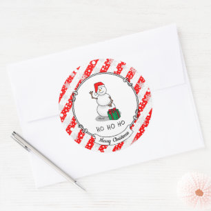 Ho Ho Ho Frohe Weihnachten Weihnachtsmann Niedlich Runder Aufkleber