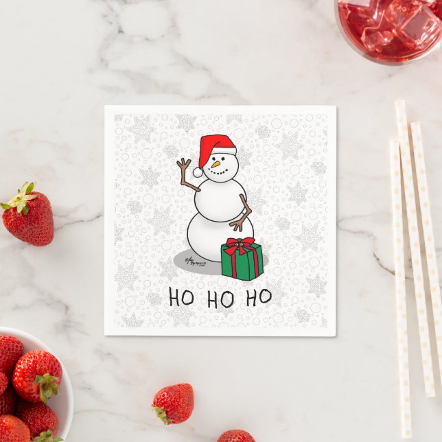 Ho Ho Ho Frohe Weihnachten Weihnachtsmann Niedlich Serviette (Beispiel)