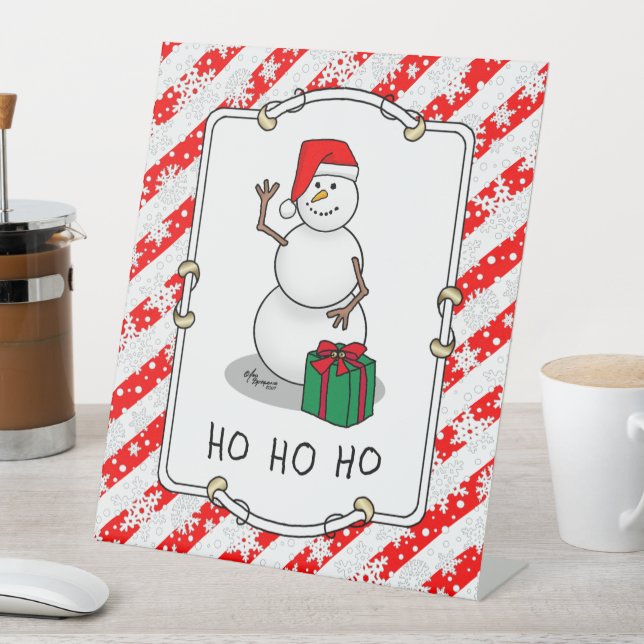 Ho Ho Ho Frohe Weihnachten Weihnachtsmann Niedlich Sockelschild (In Situ)