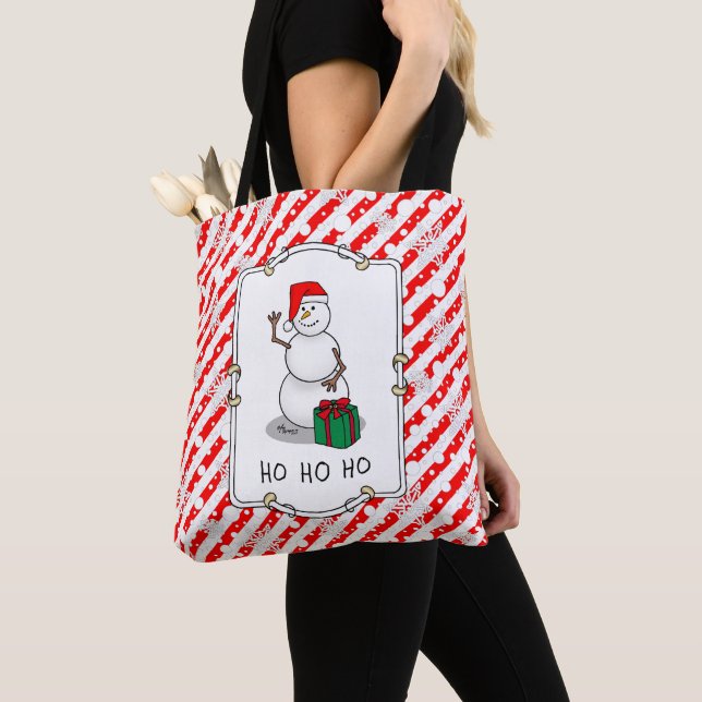 Ho Ho Ho Frohe Weihnachten Weihnachtsmann Niedlich Tasche (Von Nahem)