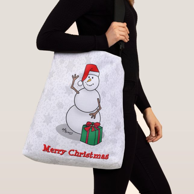 Ho Ho Ho Frohe Weihnachten Weihnachtsmann Niedlich Tragetaschen Mit Langen Trägern (Von Nahem)