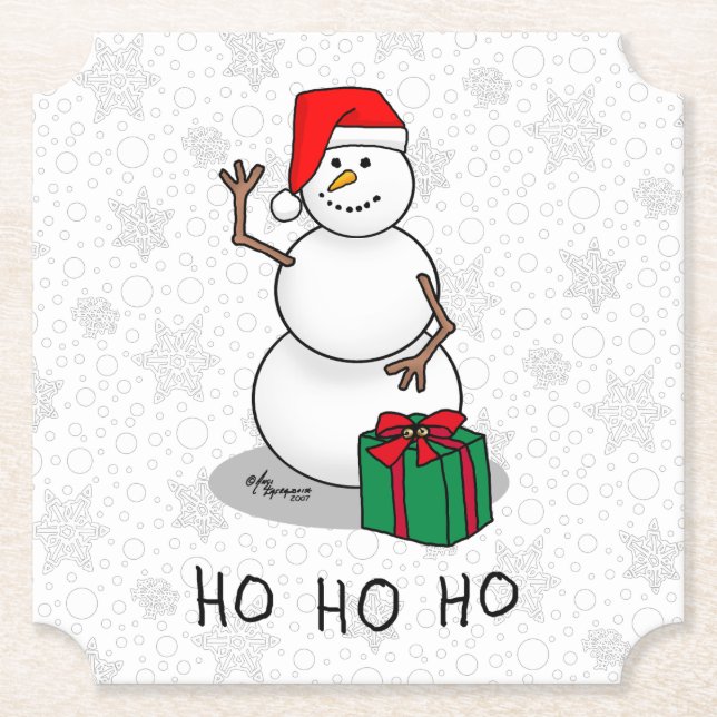 Ho Ho Ho Frohe Weihnachten Weihnachtsmann Niedlich Untersetzer (Vorderseite)