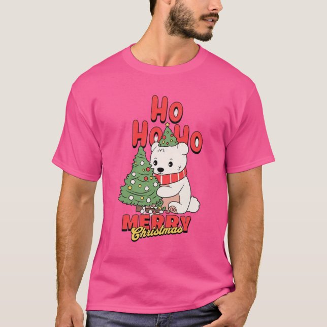 Ho Ho Ho! Frohe Weihnachts-Polar-Design-Hemd T-Shirt (Vorderseite)
