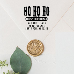 Ho Ho Ho Frohe Weihnachts-Rücksendeadresse Permastempel
