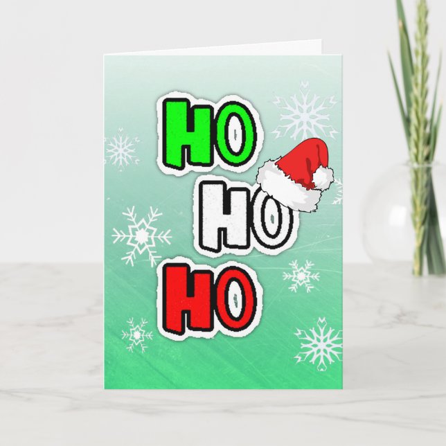 Ho HO HO Frohe Weihnachts Weihnachtsmann Custom Ca Karte (Vorderseite)