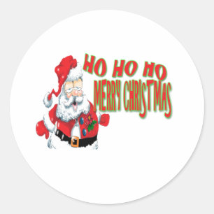 ho ho ho fröhliche Christmans Runder Aufkleber
