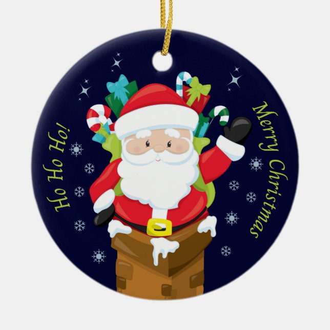 ho ho ho fröhliche Weihnachten Keramik Ornament (Vorne)