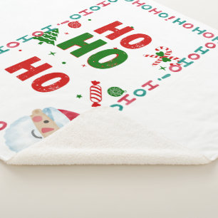 Ho Ho Ho Fröhliches Weihnachtsmann-Weihnachtsdesig Sherpadecke