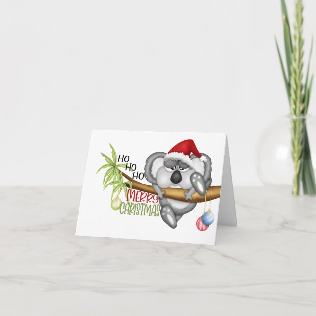 Ho Ho Ho Frory Christmas Koala Karte (Vorderseite)