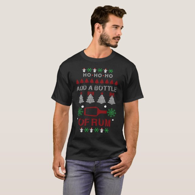 Ho Ho Ho fügen Sie eine Flasche des Rum-T - Shirt (Vorne ganz)