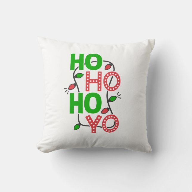 Ho Ho Ho Funny Christmas Kissen (Vorderseite)