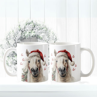 Ho Ho Ho! Funny Horse Santa Tasse