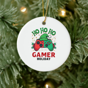 Ho Ho Ho Gamer Vacances Ornement de Noël Drôle