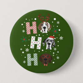 Ho Ho Ho Great Dane Frohe Weihnachten Button