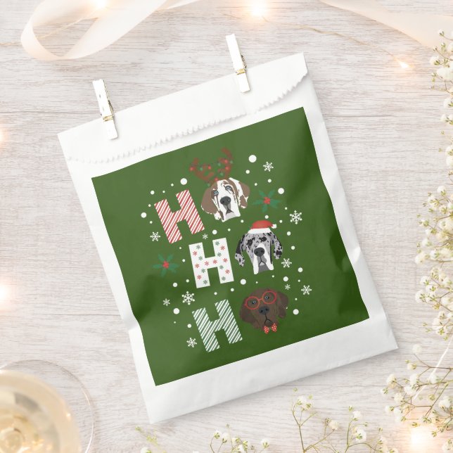 Ho Ho Ho Great Dane Frohe Weihnachten Geschenktütchen (Ausgeschnitten)