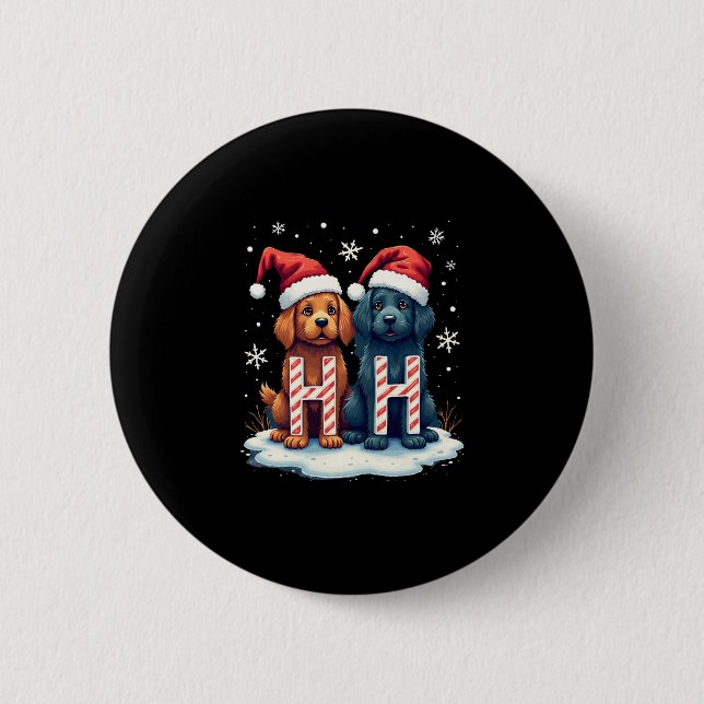 Ho Ho Ho Great Pyrenees Dog Lover Christmas Santa  Button (Vorderseite)